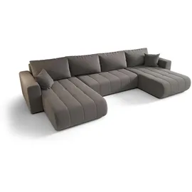 cornero Eckcouch 5-Sitzer Textil U-Form Grau