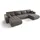 cornero Eckcouch 5-Sitzer Textil U-Form Grau