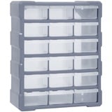 Tidyard Multi-Schubladen-Organizer 18 Schubladen Kleinteilemagazin Sortierkasten Sortimentskasten Sortimentsbox Schraubenbox Sortierbox für Kleinteile ordnungssystem Werkstatt, 38x16x47 cm