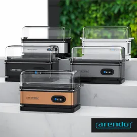 Arendo Eierkocher 6-fach, 400 W, Edelstahl, Warmhaltefunktion, Härtegrad einstellbar, für 6 Eier, Kupfer