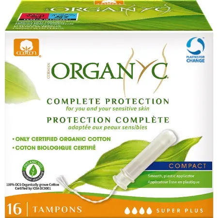 Organyc Compact Tampon Super Plus 100% Bio-Baumwolle 16 Stück