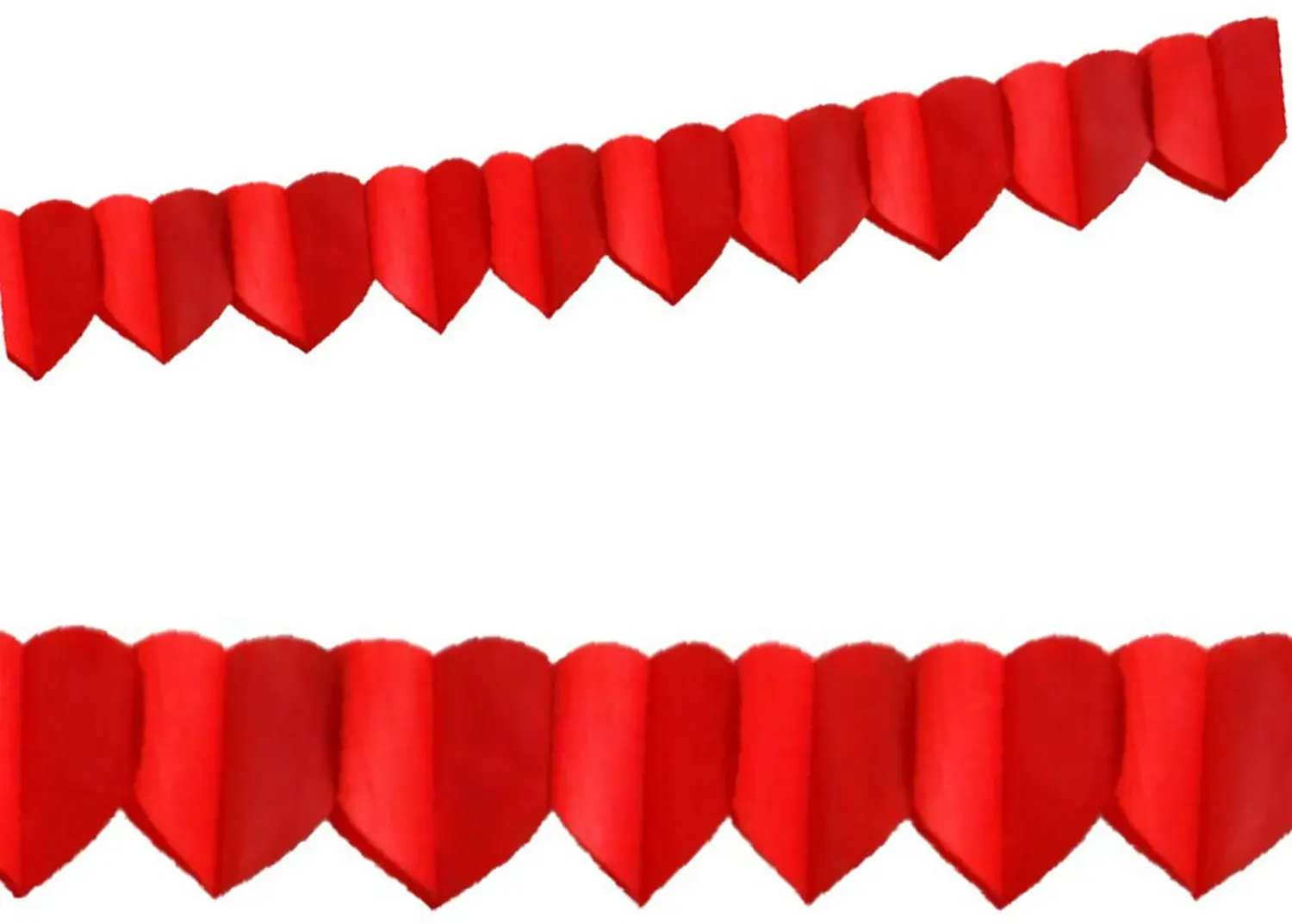 Papier-Girlande HERZEN rot 4 m x 18 cm