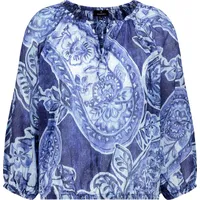 Monari Langarmbluse in navy blue gemustert | Gr.: 46