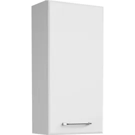 Saphir Hängeschrank SAPHIR "Quickset Wand-Badschrank 35 cm breit mit 1 Tür, 2 Einlegeböden", weiß (weiß glanz, weiß hochglanz), B:35cm H:70cm T:20cm, Spanplatte, Schränke, Hängeschrank, Badezimmer-Hängeschrank inkl. Türdämpfer, Griffe in Chrom Glanz