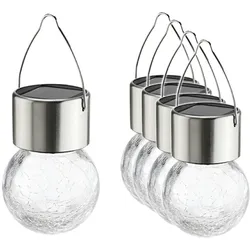 Haushalt International 5er Set Edelstahl Solar Hängelampe Hängeleuchte Gartenlampe