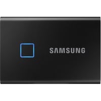 Samsung Portable SSD T7 Touch, 500 GB, USB 3.2 Gen.2, 1.050 MB/s Lesen, 1.000 MB/s Schreiben, Externe SSD Festplatte mit Fingerabdruckscanner für Mac, PC, Tablet, Konsole, Metallic Black, MU-PC500K/WW