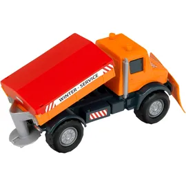 Theo Klein 3801 Mercedes-Benz Unimog Winterdienstfahrzeug Für Innen- und Außenbereich Maßstab 1:24 offizielles Lizenz-Produkt Spielzeug für Kinder ab 3 Jahren