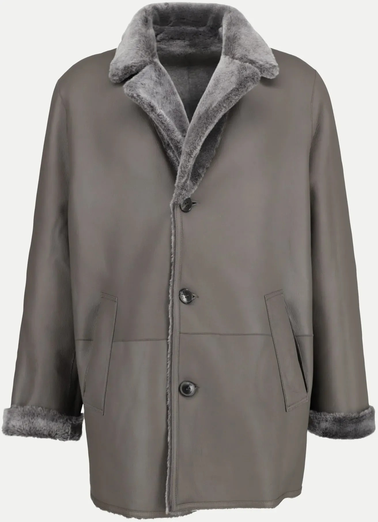 Lammfell-Jacke zum Wenden Grau 50