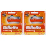 Gillette Rasierklingen Fusion 5 Power Rasierklingen Set 4er Ersatzklingen kompatibel Klingen, 8-tlg., kompatibel mit Fusion 5 Rasierer Wechselklinge Beauty Pflege, Flexible Klingen Für empfindliche Haut Rasur Rasierset Gleitstreifen orange