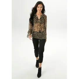 Aniston SELECTED Chiffonbluse im modischen Animal-Print Beige 36