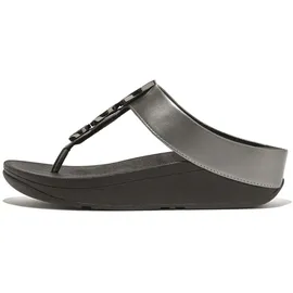 FitFlop Halo Bead Circle Metallic Toe Post Keilsandale, Pewter Black, 38 EU