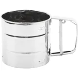 Mehlsieb Edelstahl Handheld Manuelle Mehlsieb Sieb Rutschfeste Griff Küche Backwerkzeug Rotierenden Blatt Design