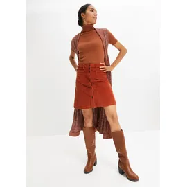 bonprix Cordrock Damen A-Linie Braun 48