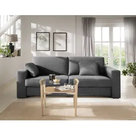 Home Affaire Schlafsofa »Roma Matratzenhöhe 14 cm« Dauerschlaffunktion, mit Unterfederung, Lattenrost, Matratze grau