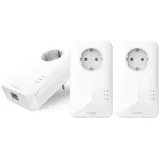 Strong - Powerline 1000 Triple EU Set - 3 Powerline-Adapter - 1000 Mbps, Fast-Internetzugang - integrierte Steckdose - 300 m Reichweite - Für alle Router - LAN-Anschluss -Easy-Installation - weiß