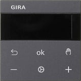 Gira System 3000 Raumtemperaturregler Display Anthrazit, Wandthermostat (5393 28)