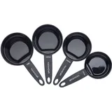 KitchenCraft Kitchen Craft 4er Set Messbecher, Magnetisch und leicht zu verstauen, mit jeweils 2 Messeinheiten, 250/120 ml, 180/60 ml, 160/80 ml, 120/30 ml, KCMCUPSET, Schwarz, 12 x 17 x 22 cm