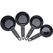 KitchenCraft Kitchen Craft 4er Set Messbecher, Magnetisch und leicht zu verstauen, mit jeweils 2 Messeinheiten, 250/120 ml, 180/60 ml, 160/80 ml, 120/30 ml, KCMCUPSET, Schwarz, 12 x 17 x 22 cm