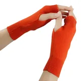 Larcele Kaschmir Damenwärmer Fingerlose Handschuhe BZST-02 (Orange) - Einheitsgröße