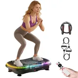 GartistGo 2026 Vibrationsplatte Fitnessgerät, Ganzkörper Vibrationsplattform mit bunten LED-Leuchten, Bluetooth Lautsprecher, 200 Geschwindigkeitsstufen, ideal für Heimfitness, Fettverbrennung & Muske