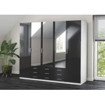 Priess Kleiderschrank PRIESS "Amsterdam", schwarz-weiß (weiß, schwarz), B:230cm H:193cm T:56cm, Holzwerkstoff, Schränke, Kleiderschrank, mit oder ohne LED-Beleuchtung