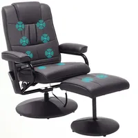 Homcom Massagesessel mit Hocker Kunstleder 64 x 95 x 77 cm Braun elektrisch drehbar
