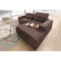Ecksofa DOMO COLLECTION "Brandon, inkl. Kopfteilverstellung, B/T/H: 214/100/80 cm, L-Form", braun, B:214cm H:80cm T:175cm, Sofas, Ecksofa, Mit Kopfteilverstellung, auch in Leder und Cord, L-Form
