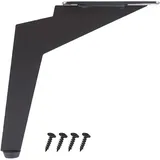 LOVEM Möbelfüße Metall, Schwarz Möbelbeine Edelstahl Schrankfüße Sofa Füße TV Schrank Füße Couchtischbeine Bettfüße Tischfüße Galvanikfläche | Kunststoff-Pad,4× Schwere Möbelfüsse (20cm/7.9")