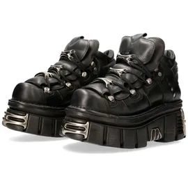 New Rock M.106-S112, schwarz, Plateau und Verzierungen Metallic Urban Black Shoes - 44 - 44 EU
