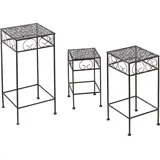 Locker Blumentisch 3er-Set 60 x 30 cm Braun
