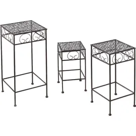 Locker Blumentisch 3er-Set 60 x 30 cm Braun