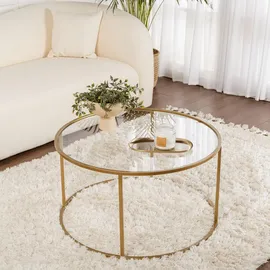 CaliCosy Couchtisch Gold Metall 80 x 43 cm