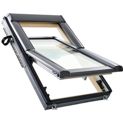 Roto Schwingfenster Konfigurator Designo R6 H200 Holz Aluminium Dachfenster, Anti-Tau-Beschichtung, 3-fach Verglasung,74x140 cm (7/14),besser (Uw 0,9)