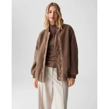 Opus Winterjacke HULDA im Blousonstil lockere Passform, weicher Griff, matter Glanz in der Oberfläche braun 36
