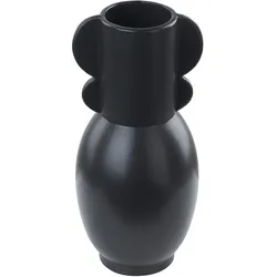 Blumenvase Abstrakt MYTILENE handgefertigt Porzellan 29 cm Schwarz