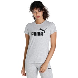 Puma Essentials Logo T-Shirt Damen 04 light gray heather L