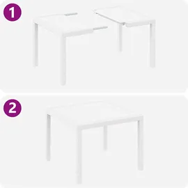 vidaXL Garten Essgruppe 5 pcs Weiß Rattan