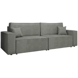 Mirjan24 Schlafsofa Karl, mit zwei Bettkästen und Schlaffunktion, 245x90x82 cm, Wellenfeder grau