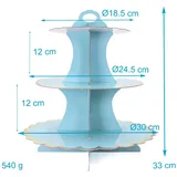 Intirilife Etagere aus Karton mit 3 Ebenen in Hellblau - Gr.: onesize