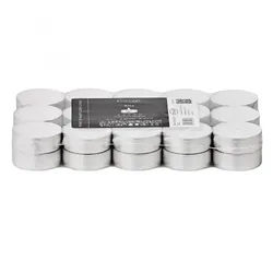 EDZARD 30 Stück Teelichter weiß, Premium Wachs, Alu-Cup, Durchmesser 39 mm, ohne Duft, Brenndauer 4 Stunden