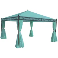 Mendler Pergola Cadiz, Garten Pavillon, stabiles 7cm-Gestell mit Seitenwand