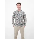 Lerros Langarmhemd mit floralem Alloverprint Weiß L