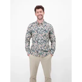 Lerros Langarmhemd mit floralem Alloverprint Weiß L