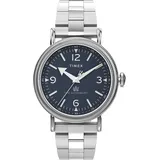 Timex Waterbury Münze Rand Herrenuhr - Silber/Blau