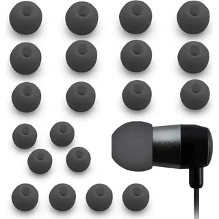 MMobiel 10 Paar Silikon Ohrstöpsel Ear Buds Set kompatibel mit Diverse Kopfhörer (Schwarz)