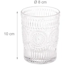 Relaxdays Vintage Trinkgläser 4er Set 0,3 l