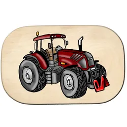 Frühstücksbrett Traktor modern rot