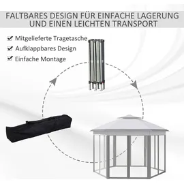 Outsunny Faltpavillon 4 x 4 m inkl. 6 Seitenteile Grau