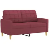 vidaXL 2-Sitzer-Sofa Weinrot 120 cm Stoff