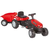 Pilsan Trettraktor mit Anhänger, rot| Traktor zum draufsitzen, Kinder